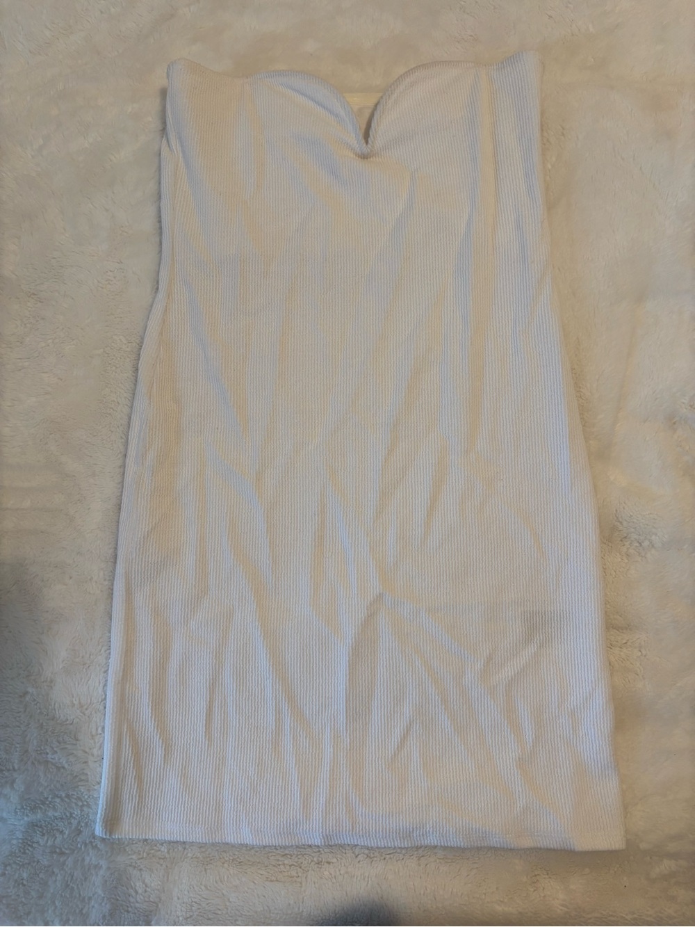 H&M Soft White Strapless Bodycon Dress